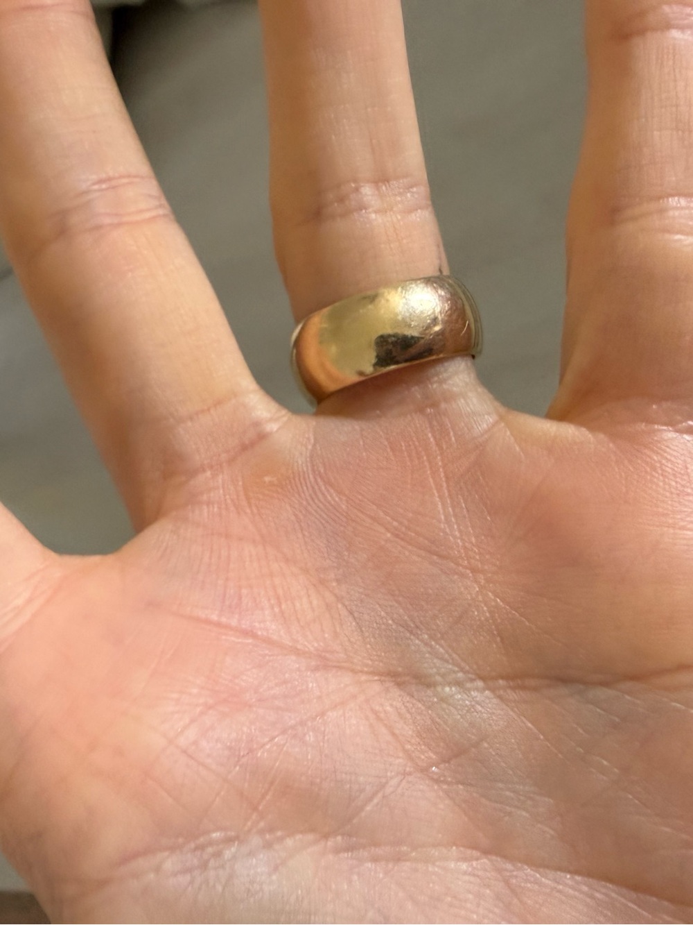 14K Solid Yellow Gold Wide Band Ring 5g Vintage - Picture 6 of 6